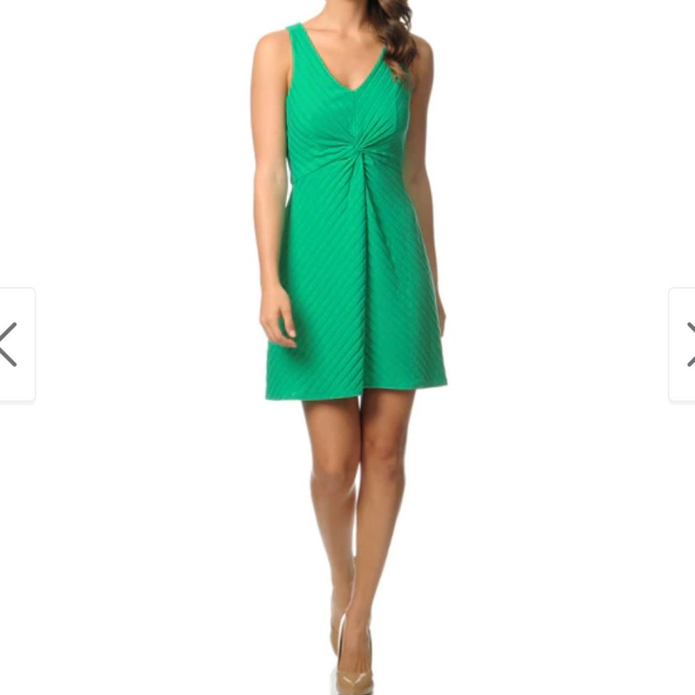 Sz XL Gabby Skye Green Knot Front Sleeveless Dress